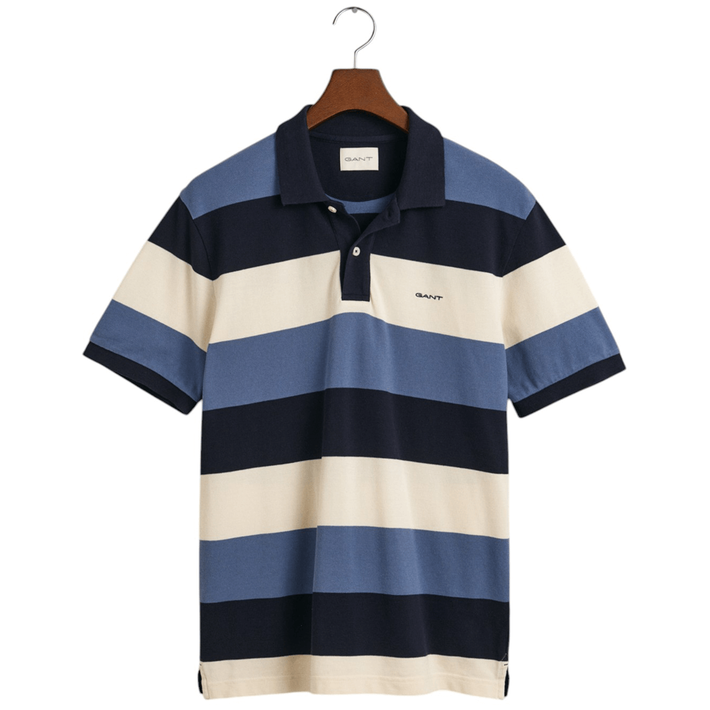 Gant Block Striped Piqué Polo Shirt